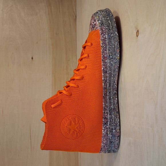 Converse Renew Chuck 70 Knit High In The 'Bright Poppy' Orange Colorway Shoes - Picture 1 of 10
